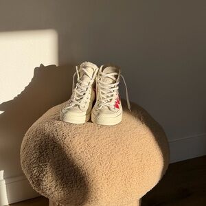 CDG PLAY x Converse Heart High Top Sneakers — Size 7 — Good Condition!